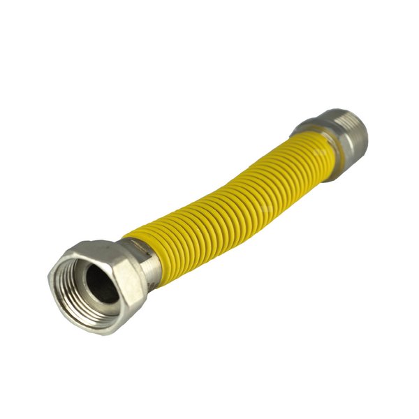 Wąż do gazu PERFEXIM KAS FLEX ze złączem gwintowanym 1/2'' Gwint wewnętrzny x Gwint zewnętrzny 130- 220 mm (roziągalny), oplot: PCV