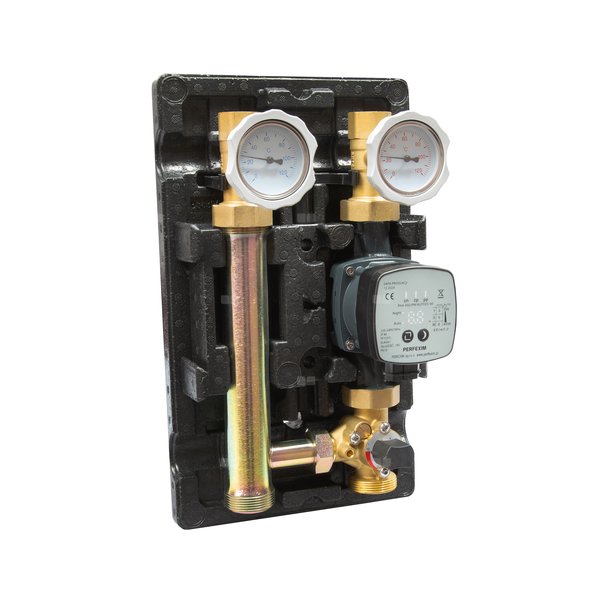 PHA-1005/G/S Grupa pompowa DN25 z zaworem trójdrożnym i siłownikiem, z izolacją EPP,z pompą Grundfos