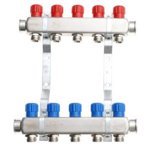 Rozdzielacz INOX do CO z nyplami i korkami - QIK Optimo III RNRR-2 - 2 sekcje