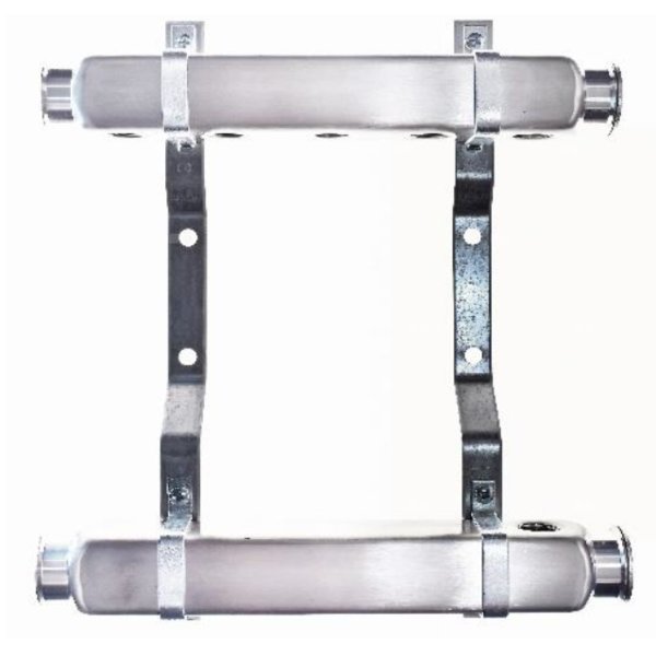 Rozdzielacz do instalacji c.o. QIK Optimo III RN-6 (inox) GW 1'', 10-obieg. GZ 3/4''
