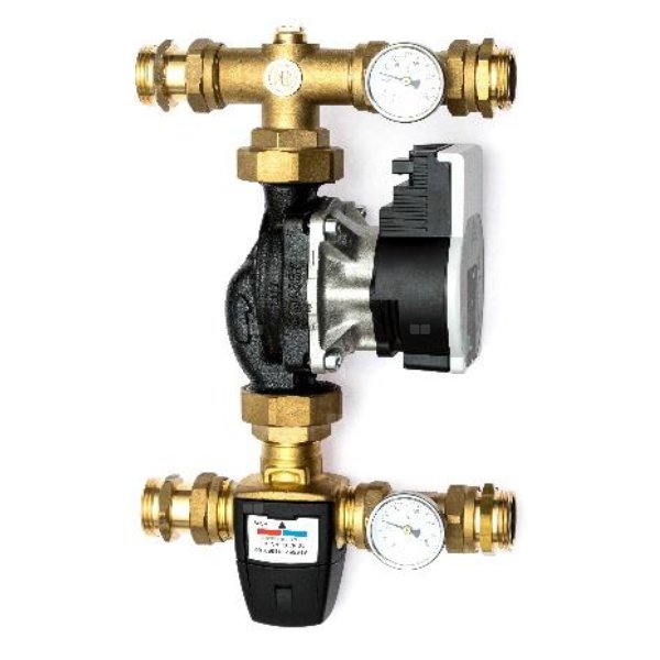 Zespół mieszający QIK Optimo PLUS - ZMPW-9 - 20-43'C z pompą WILO Yonos Para RS25/6 Kvs 3,2
