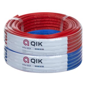 Rura wielowarstwowa QIK PE-RT II/AL/PE-RT II 26x3 kręgi 50 m w izolacji INFLEX-BCK 6 mm kolor niebieski