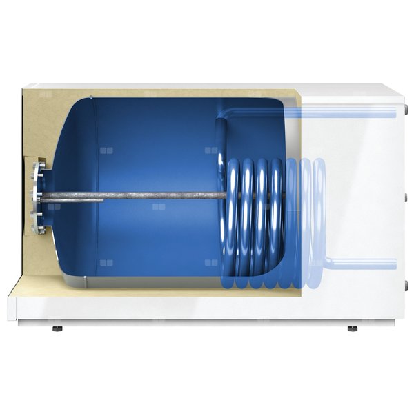 Pojemnościowy podgrzewacz wody Storatherm Aqua Compact AC 150/1_B leżący, srebrny, klasa energetyczna B