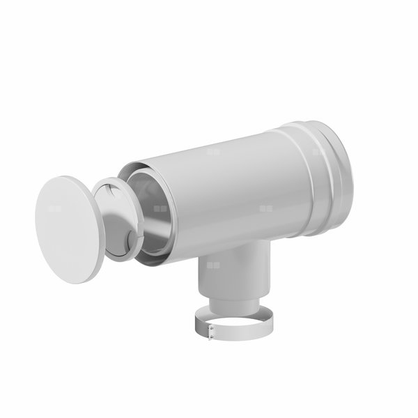 Kolano redukowane  z inspekcją (adapter) do  Ariston, Vaillant, Beretta, Saunier Duval, Chaffoteaux [60/100-80/125]mm