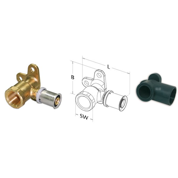 Kolano ścienne 14 mm x 1/2"GW
