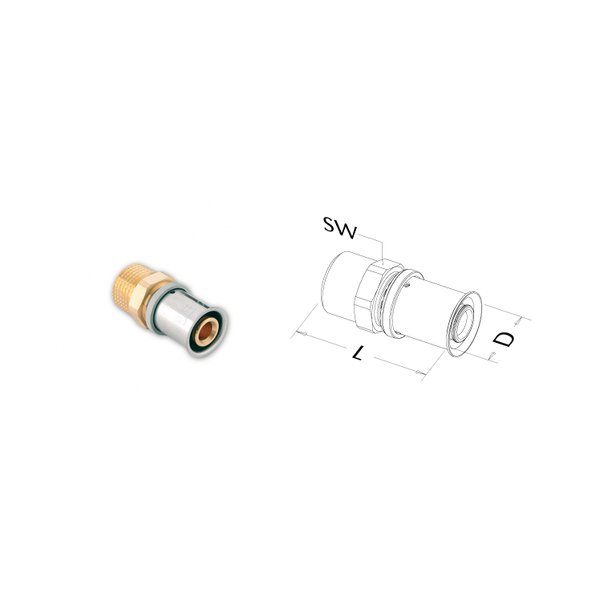 Nypel przejściowy 63 mm x 2"GZ