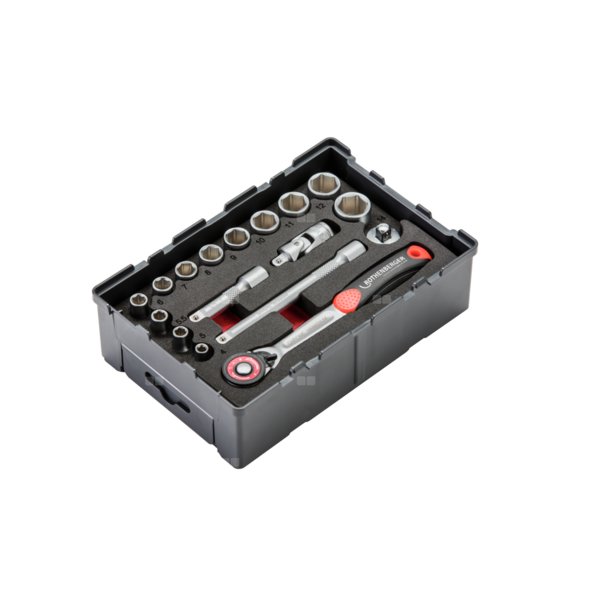 17-częściowy 6-krawędziowy zestaw gniazd 1/4", ROBOX