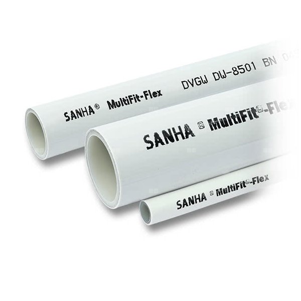 Rura PE-RT I/AL/PEHD-Xc SANHA MultiFit Flex 16 mm x 2 mm kolor biały - kręgi 200 m wielowarstwowa gładka