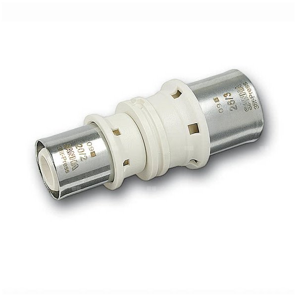 Mufa SANHA 3fit Press PPSU redukcja trzyczęściowy, brąz, 20 mm x 16 mm (zacisk)