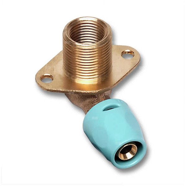 Kolano 90' SANHA 3fit Push dwuczęściowy, miedź, 16 mm x 1/2'' (zw x GZ), (głębokość: 18 mm)