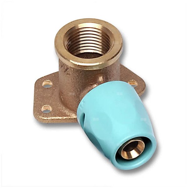 Kolano 90' SANHA 3fit Push dwuczęściowy, miedź, 14 mm x 1/2'' (ww x GW)