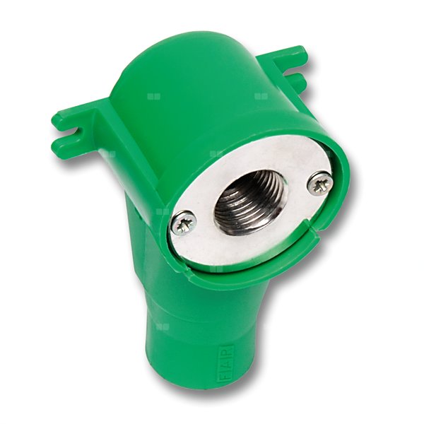 Kolano 90' SANHA NiroSan Press ścienne dwuczęściowy, stal nierdzewna, 15 mm x 1 1/2'' (zw x GW)
