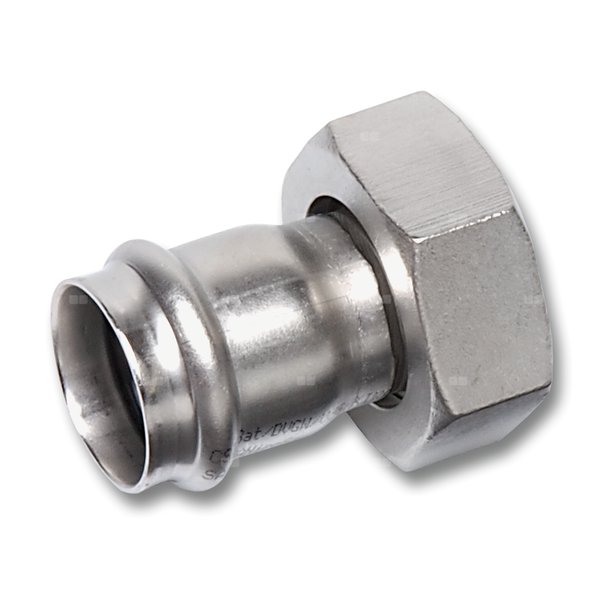 Półśrubunek SANHA NiroSan Press dwuczęściowy, stal nierdzewna, 54 mm x 2 1/2'' (zw x nz)