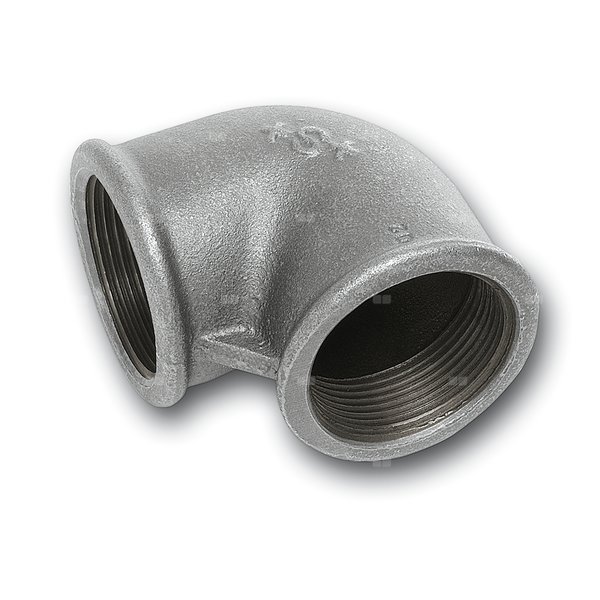 Kolano 90' SANHA 90# redukcja, żeliwo (ocynk galwaniczny/elektrolityczny) (ocynk), 1 1/2'' x 1 1/4'' (GW)