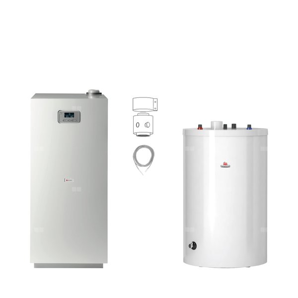 Pakiet-Kocioł gazowy jednofunkcyjny SAUNIER DUVAL Niedźwiedź Condens KKS18 kondensacyjny stojący 5.8 - 19.1kW + Czujnik c.w.u. NTC + Drugie przyłącze powrotu + Zasobnik c.w.u FE 150/6 BM