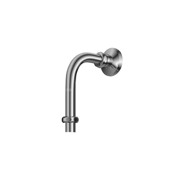 Kolano wyjściowe VITUS dn 15, chrom 150 mm x 100 mm, do przycięcia