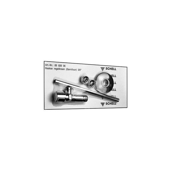 Zestaw zaworu kątowego 3/8" chrom