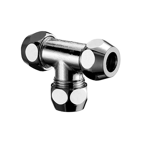 Złącze trójnikowe 1/2"x1/2"x1/2" chrom 3x zacisk