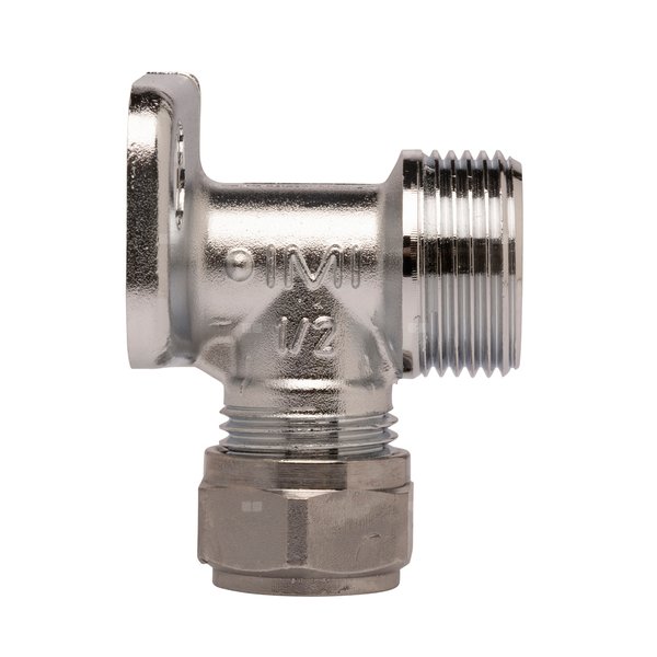 Kolano z konsolą TA (IMI HYDRONIC) FPL 346, ametal (chrom), 10 x 1/2'' (złącze zaciskowe x GW)