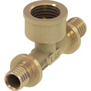 TECEflex - Trójnik 90st. z brązu z gwintem wewnętrznym 16 mm x 1/2 GW x 16 mm