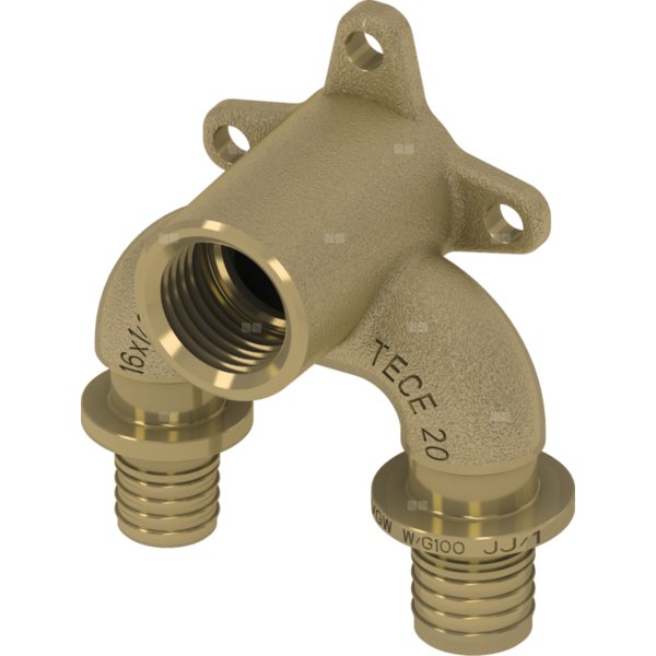 TECEflex kolano naścienne typu "U" 20 mm x 1/2"GW x 16 mm brąz