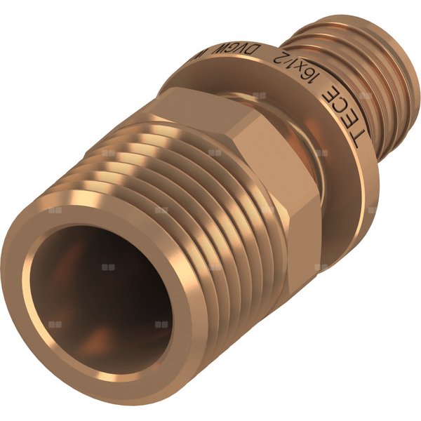 Nypel przejściowy TECE flex, brąz, 16 mm x 1/2'' (zz x GZ)