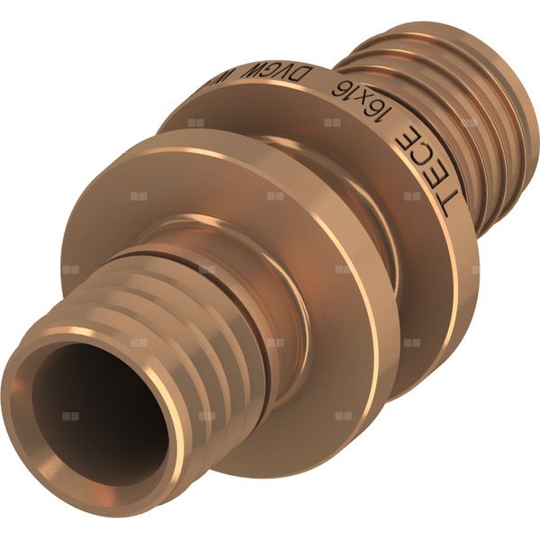 Złączka prosta TECE flex, brąz, 16 mm (zz x zz)