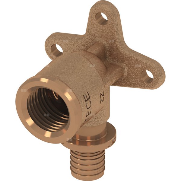 Kolano naścienne 90' TECE flex, brąz, 16 mm x 1/2'' (zz x GW)