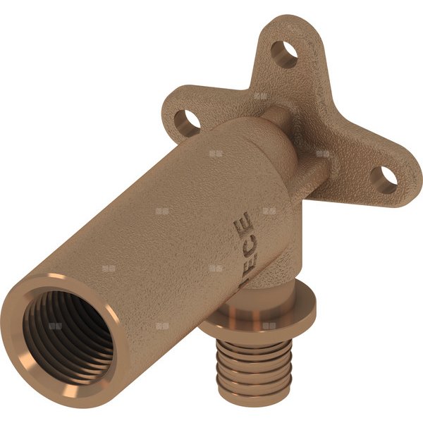 Kolano naścienne 90' TECE flex, brąz, 16 mm x 1/2'' (zz x GW), 82 mm