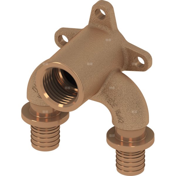 Kolano naścienne 90' TECE flex, brąz, 16 mm x 1/2'' (zz x GW), 16 mm