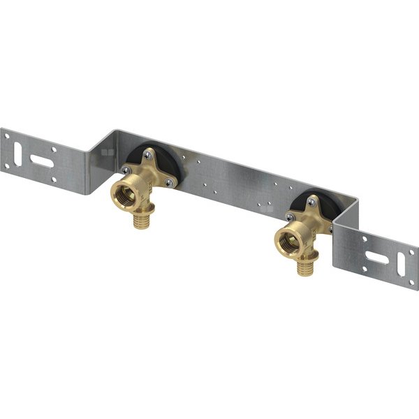 TECE listwa montażowa podwójna z kolanami naściennymi 16 mm x Rp 1/2'' z mosiądzu standard