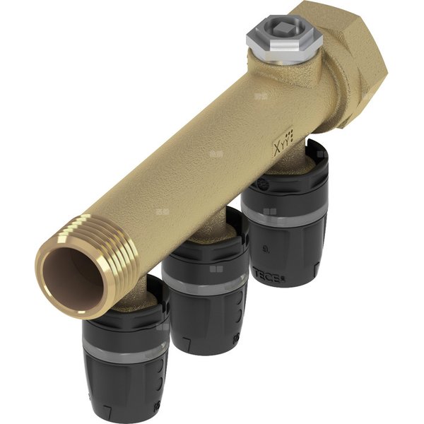 Rozdzielacz hydrauliczny TECE logo mosiądz GZ x GW 3/4'', odgałęzień: 3 (DN16)