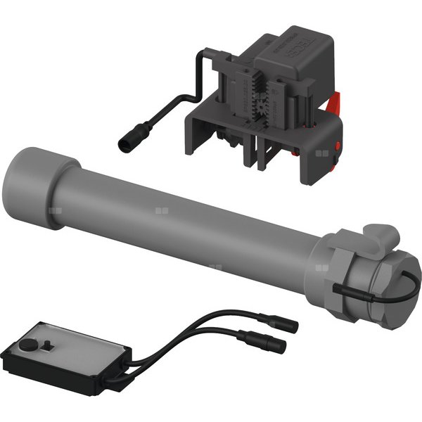 Mechanizm spłukujący elektroniczny do WC TECE planus, zasilanie bateryjne 6 V, przycisk elektryczny montowany na poręczy - wersja bezprzewodowa