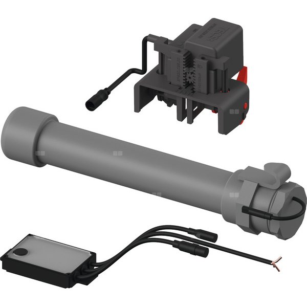 Mechanizm spłukujący elektroniczny do WC TECE planus, zasilanie bateryjne 6 V, przycisk elektryczny montowany na poręczy - wersja przewodowa