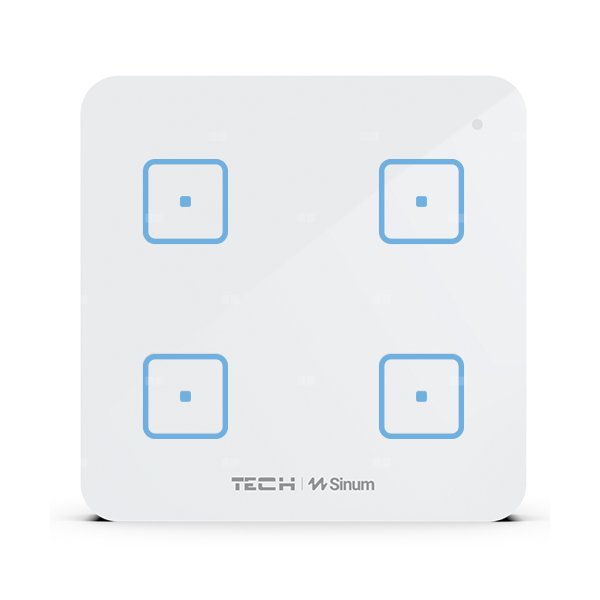 Włącznik czteropolowy Single WS-04, komunikacja bezprzewodowa TECH WTP, kolor Biały