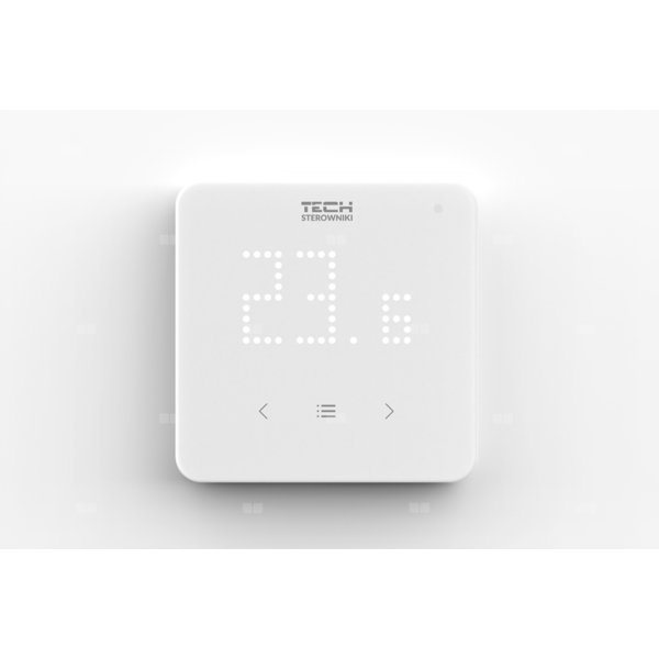 Bezprzewodowy regulator pokojowy biały, matryca LED, model R-8 LED, komunikacja bezprzewodowa TECH WTP