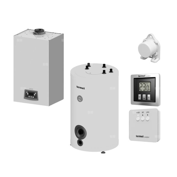Pakiet 1 z kotłem i zasobnikiem SG PLUS 100l - Kocioł gazowy jednofunkcyjny TERMET ECOCONDENS NEX wiszący 24 kW