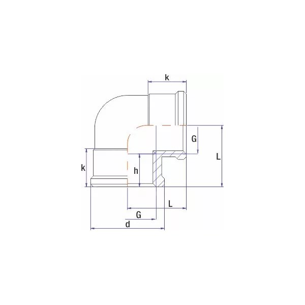 Kolano 90' UNIPAK, 1 1/4'' x 1 1/4" (mufa)