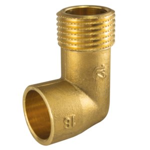 Kolanko mosiężne lutowane 90 GZ 18x1/2"