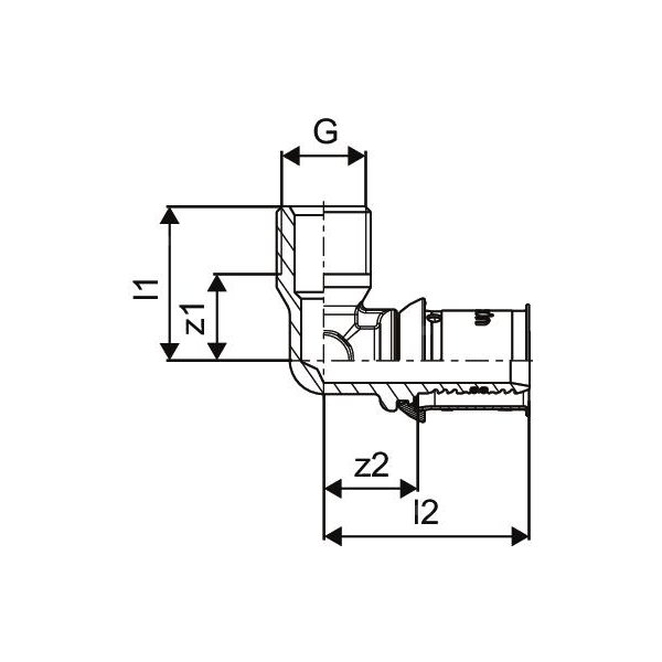 Uponor S-Press PLUS kolano GZ do CU 16-G3/8''MT/10CU