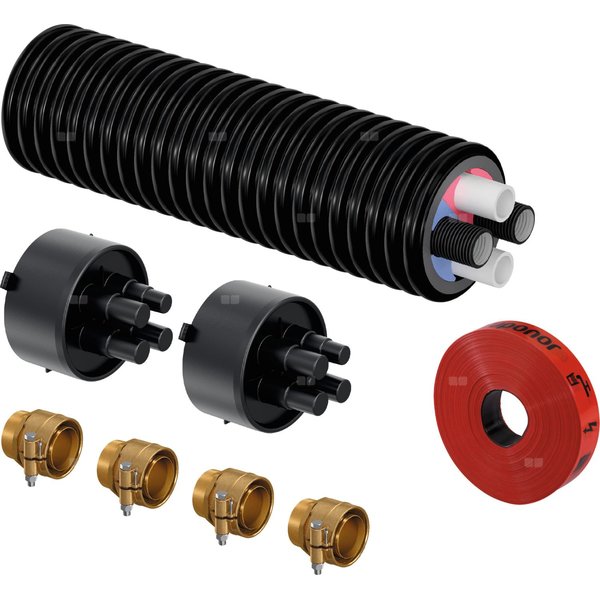 Uponor Ecoflex Thermo zestaw przyłączeniowy Twin HP 2x32x2,9-2x32x3,5/140 L=12m