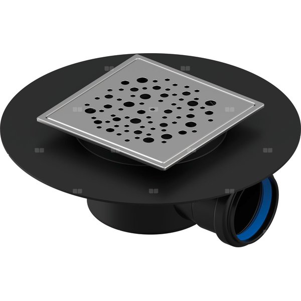 Wpust UPONOR Aqua Ambient Super Spot z 1 przyłączem 50, odpływ poziomy, kratka 120x120mm stal nierdzewna