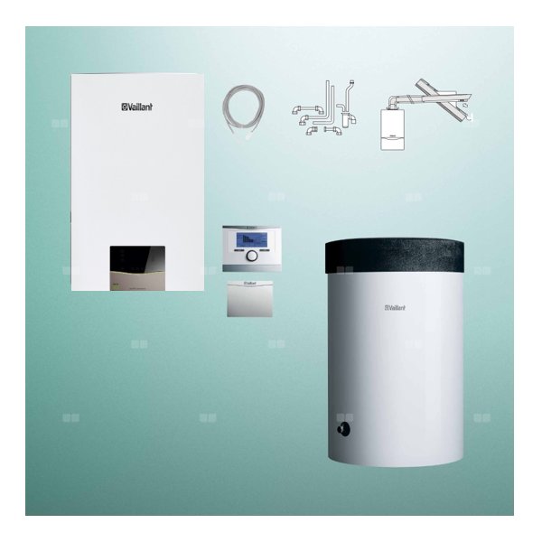Pakiet - Kocioł gazowy jednofunkcyjny VAILLANT ecoTEC exclusive VC 25CS/1-7 kondensacyjny wiszący 2.8 - 26.4 kW+ Zestaw powietrzno-spalinowy + RegulatorsensoCOMFORT 720 + Zasobnik c.w.uVIH R 150/6 M