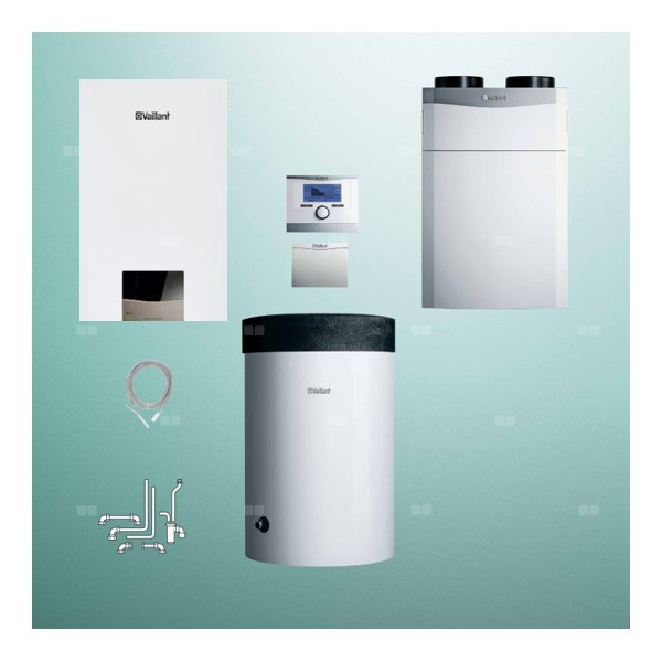 Pakiet - Kocioł gazowy jednofunkcyjny VAILLANT ecoTEC exclusive VC 20CS/1-7 kondensacyjny wiszący 2.8 - 21 kW + RegulatorsensoCOMFORT 720 + RekuperatorrecoVAIR 360/4E + Moduł sterowaniaVR 921 + Zasobnik c.w.uVIH R 150/6 M