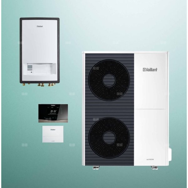 Pakiet Systemowy OZE - Pompa ciepła powietrze-woda split VAILLANT VWL 105/5AS aroTHERM 10.2 kW 400 V + Moduł naścienny VWL 127/5IS + Regulator sensoCOMFORT VRC 720 + Moduł komunikacji internetowej VR 940f