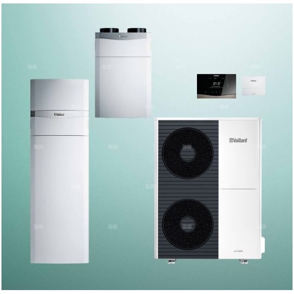 Pakiet Systemowy OZE - Pompa ciepła powietrze-woda split VAILLANT VWL 105/5AS aroTHERM 10.2 kW 400 V + Centrala grzewcza uniTOWER VWL 128/5IS + Regulator sensoCOMFORT VRC 720 + Rekuperator VAR 360/4 + Moduł komunikacji internetowej VR 940f
