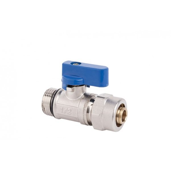 Zawór kulowy VALVEX Mini 1/2'' x 16x2 GZ x zz, uchwyt: dźwignia (niebieska)