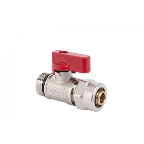 Zawór kulowy VALVEX Mini 1/2'' x 16x2 GZ x zz, uchwyt: dźwignia (czerwona)