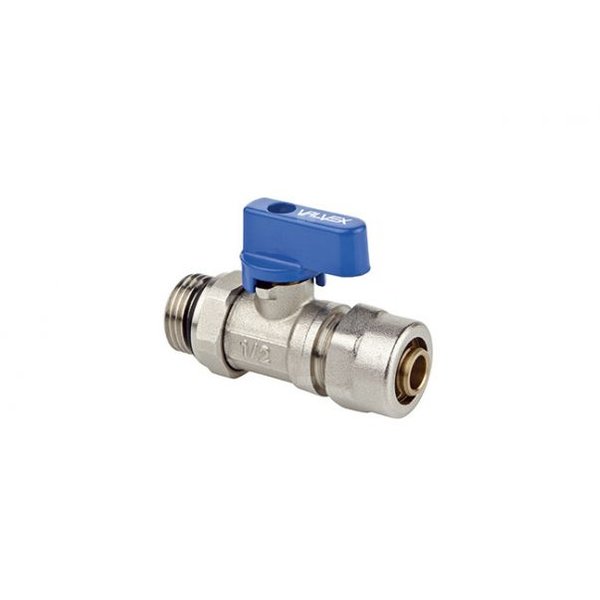 Zawór kulowy VALVEX Mini Plus 1/2'' x 16 GZ x zz, uchwyt: dźwignia (niebieska)