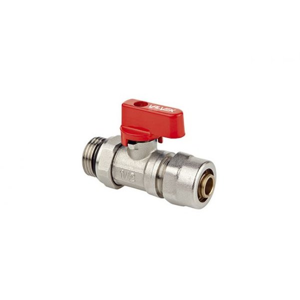 Zawór kulowy VALVEX Mini Plus 1/2'' x 16 GZ x zz, uchwyt: dźwignia (czerwona)